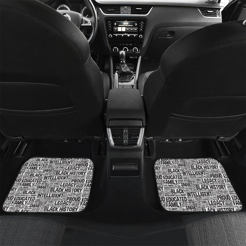 HBCU Black History Legacy Car Mats Word Cloud African Shield Knowledge Book