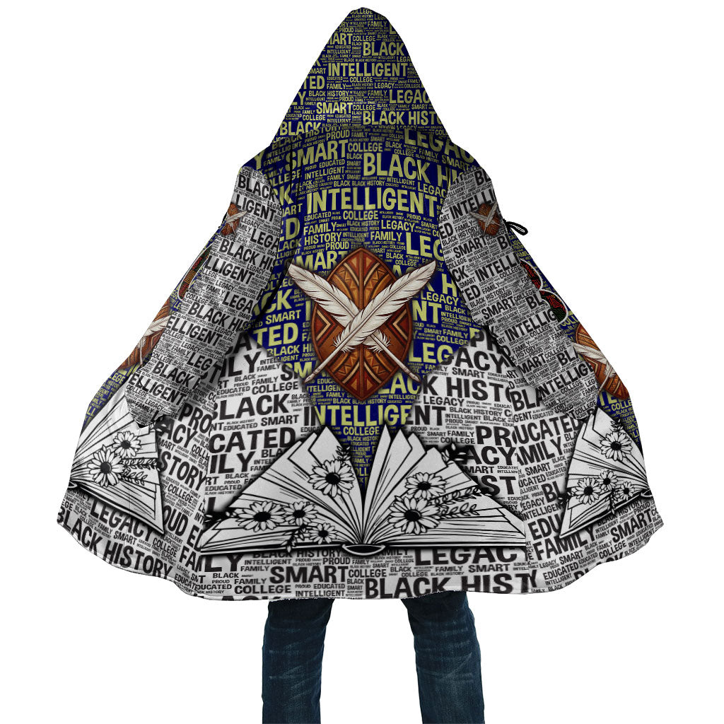 HBCU Black History Legacy Cloak Word Cloud African Shield Knowledge Book
