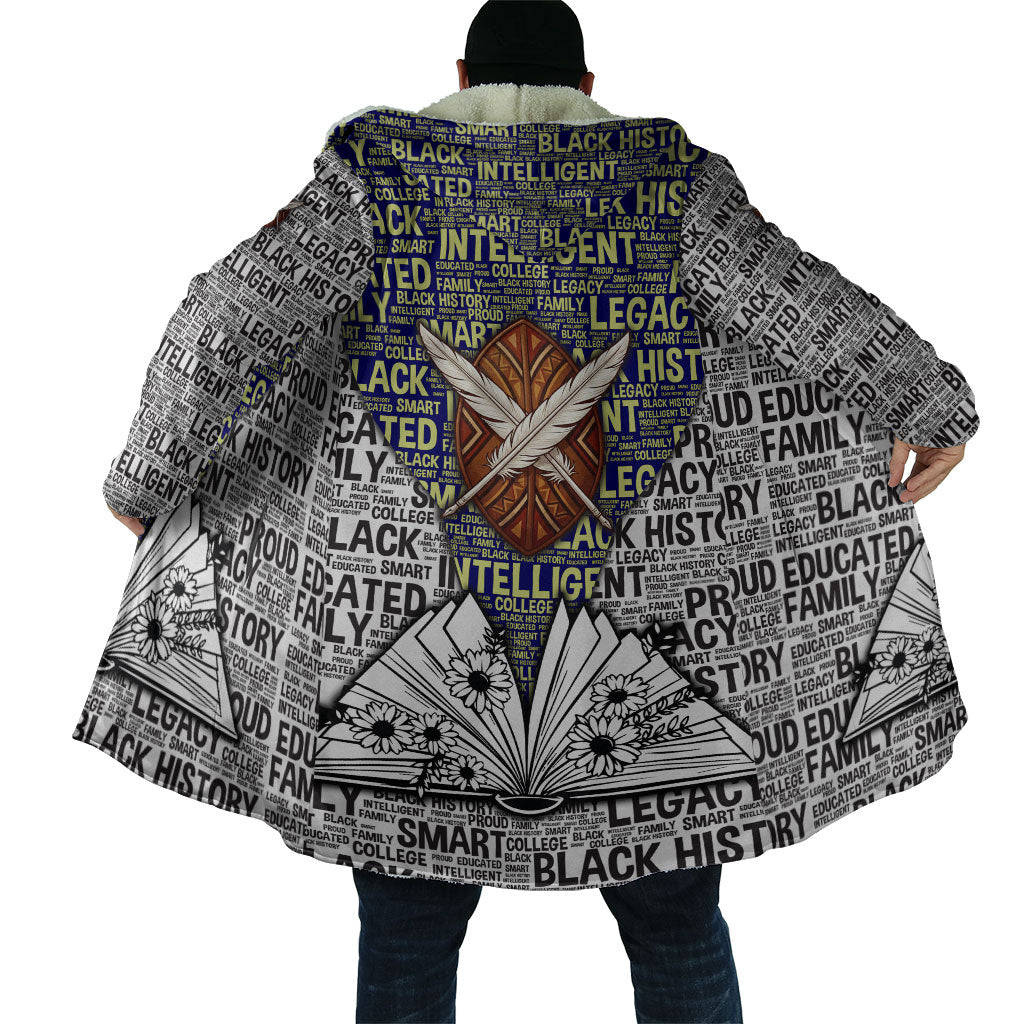 HBCU Black History Legacy Cloak Word Cloud African Shield Knowledge Book