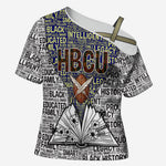HBCU Black History Legacy Cross Shoulder Shirt Word Cloud African Shield Knowledge Book