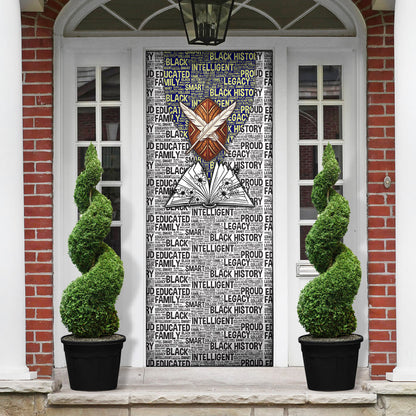 HBCU Black History Legacy Door Cover Word Cloud African Shield Knowledge Book