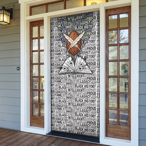 HBCU Black History Legacy Door Cover Word Cloud African Shield Knowledge Book