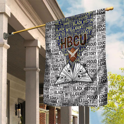 HBCU Black History Legacy Garden Flag Word Cloud African Shield Knowledge Book