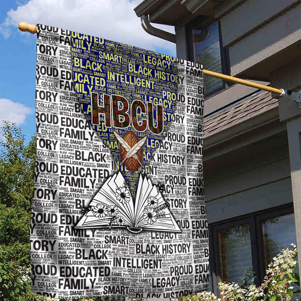 HBCU Black History Legacy Garden Flag Word Cloud African Shield Knowledge Book