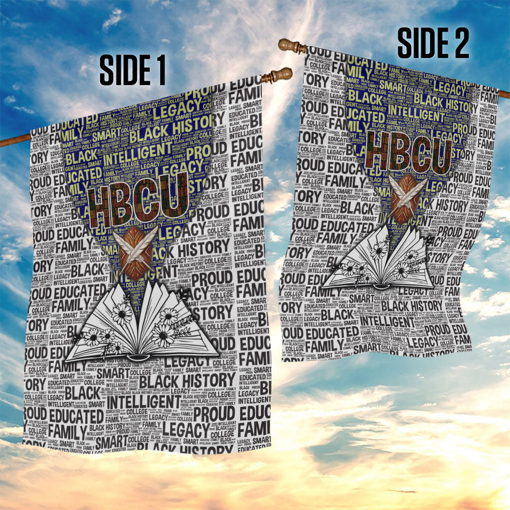 HBCU Black History Legacy Garden Flag Word Cloud African Shield Knowledge Book