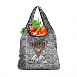 HBCU Black History Legacy Grocery Bag Word Cloud African Shield Knowledge Book