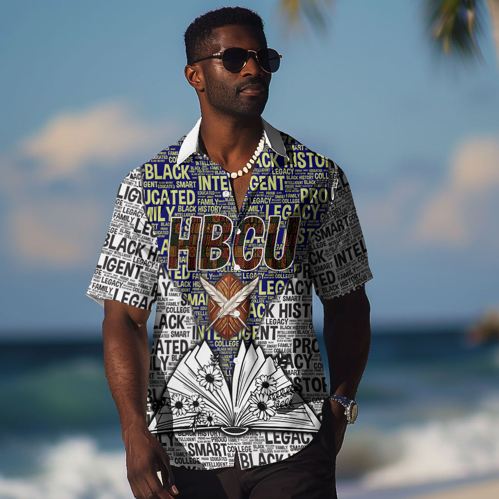 HBCU Black History Legacy Hawaiian Shirt Word Cloud African Shield Knowledge Book