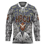HBCU Black History Legacy Hockey Jersey Word Cloud African Shield Knowledge Book