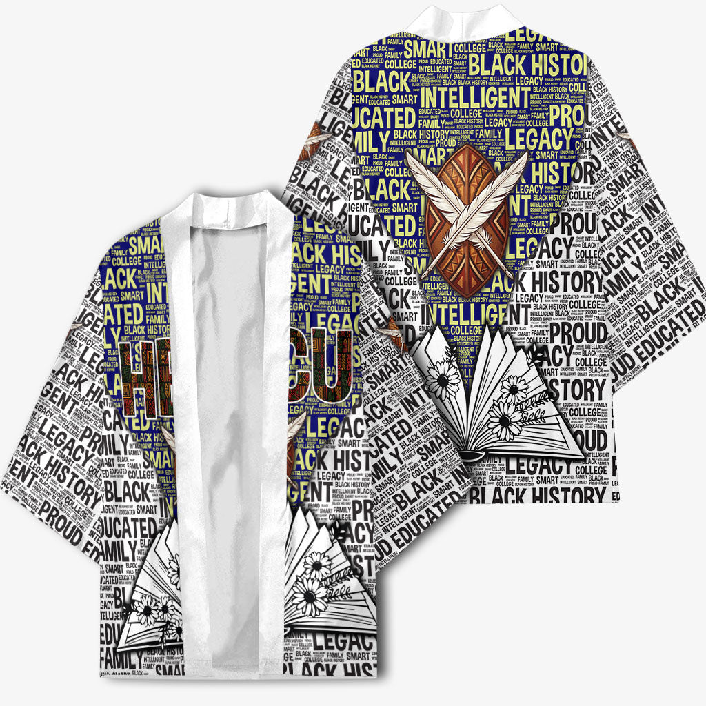 HBCU Black History Legacy Kimono Word Cloud African Shield Knowledge Book