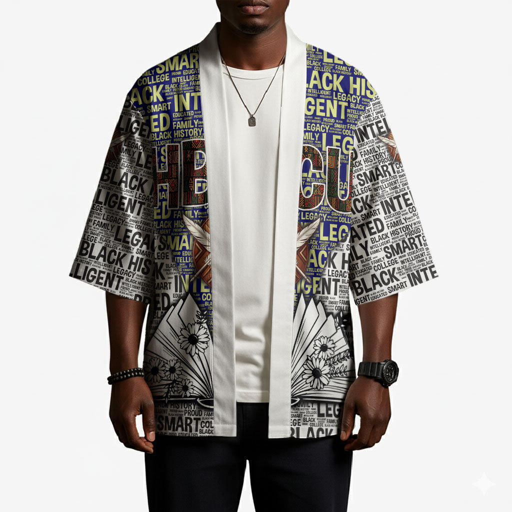 HBCU Black History Legacy Kimono Word Cloud African Shield Knowledge Book
