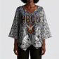 HBCU Black History Legacy Kimono Sleeve Blouse Word Cloud African Shield Knowledge Book