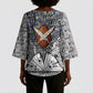 HBCU Black History Legacy Kimono Sleeve Blouse Word Cloud African Shield Knowledge Book