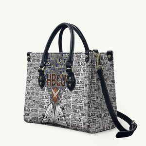 HBCU Black History Legacy Leather Bag Word Cloud African Shield Knowledge Book