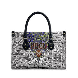 HBCU Black History Legacy Leather Bag Word Cloud African Shield Knowledge Book