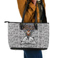 HBCU Black History Legacy Leather Tote Bag Word Cloud African Shield Knowledge Book