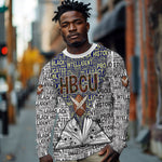 HBCU Black History Legacy Long Sleeve Shirt Word Cloud African Shield Knowledge Book