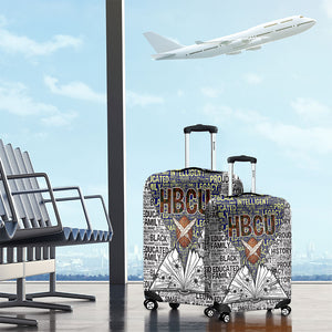 HBCU Black History Legacy Luggage Cover Word Cloud African Shield Knowledge Book