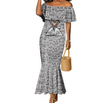 HBCU Black History Legacy Mermaid Dress Word Cloud African Shield Knowledge Book