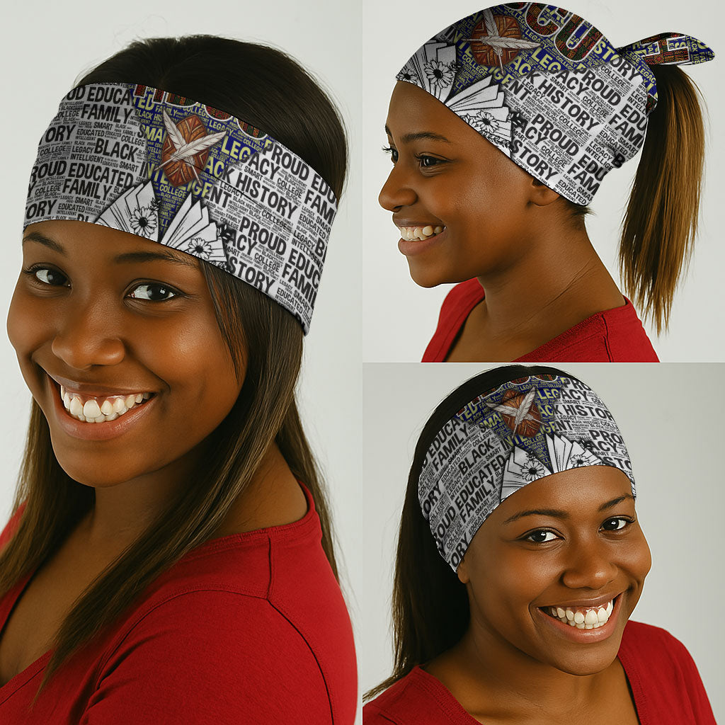 HBCU Black History Legacy Neck Gaiter Word Cloud African Shield Knowledge Book