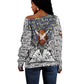 HBCU Black History Legacy Off Shoulder Sweater Word Cloud African Shield Knowledge Book