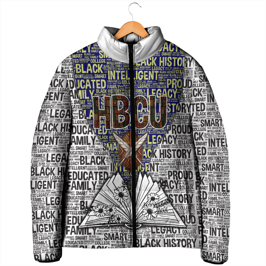 HBCU Black History Legacy Padded Jacket Word Cloud African Shield Knowledge Book