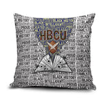HBCU Black History Legacy Pillow Cover Word Cloud African Shield Knowledge Book