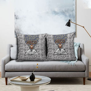 HBCU Black History Legacy Pillow Cover Word Cloud African Shield Knowledge Book