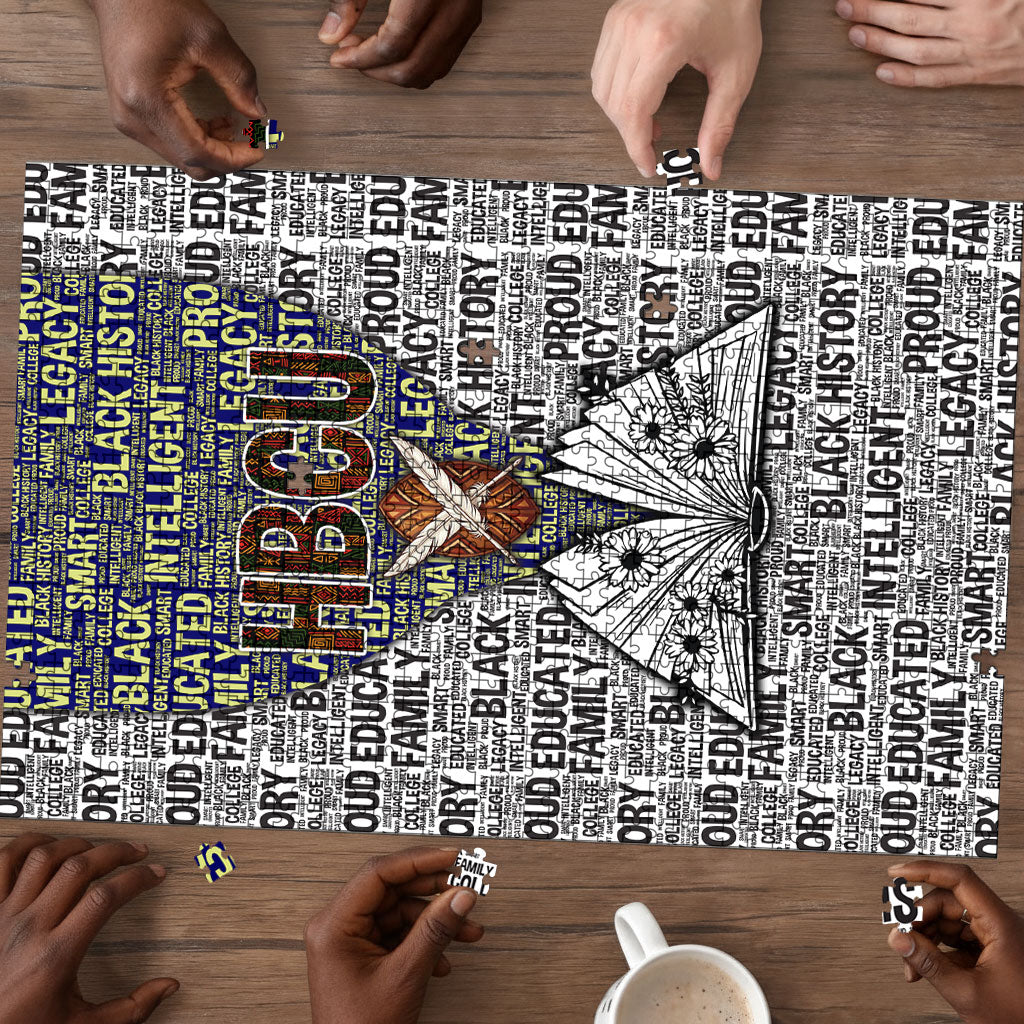 HBCU Black History Legacy Puzzle Word Cloud African Shield Knowledge Book
