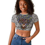 HBCU Black History Legacy Raglan Cropped T shirt Word Cloud African Shield Knowledge Book