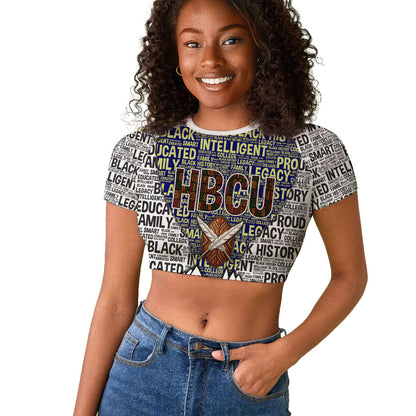 HBCU Black History Legacy Raglan Cropped T shirt Word Cloud African Shield Knowledge Book
