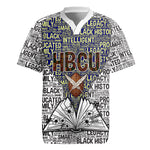 HBCU Black History Legacy Rugby Jersey Word Cloud African Shield Knowledge Book