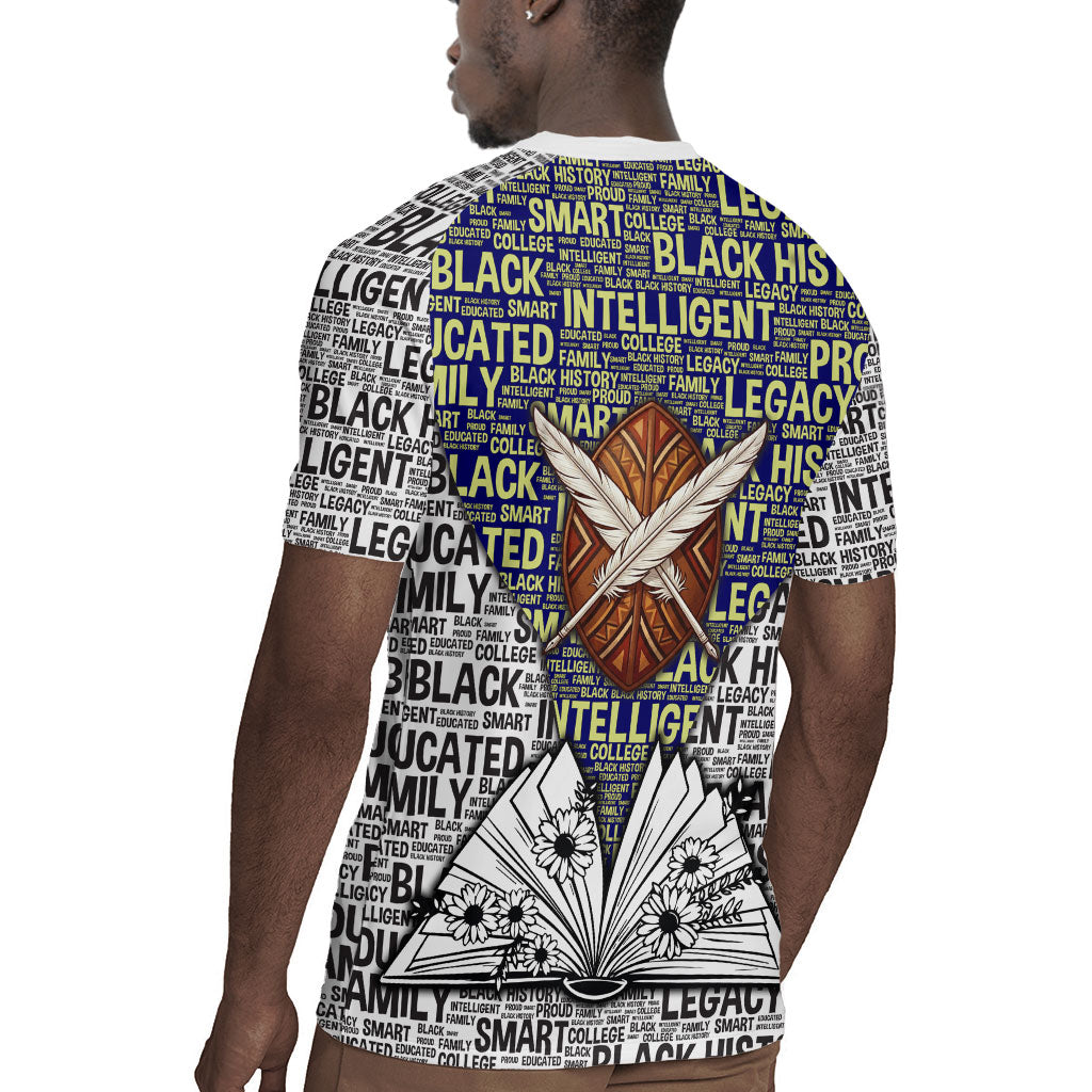 HBCU Black History Legacy Rugby Jersey Word Cloud African Shield Knowledge Book