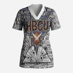 HBCU Black History Legacy Scrub Top Word Cloud African Shield Knowledge Book