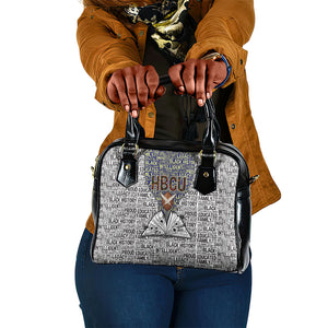 HBCU Black History Legacy Shoulder Handbag Word Cloud African Shield Knowledge Book