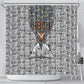 HBCU Black History Legacy Shower Curtain Word Cloud African Shield Knowledge Book