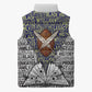 HBCU Black History Legacy Sleeveless Puffer Jacket Word Cloud African Shield Knowledge Book