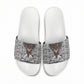 HBCU Black History Legacy Slide Sandals Word Cloud African Shield Knowledge Book