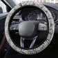 HBCU Black History Legacy Steering Wheel Cover Word Cloud African Shield Knowledge Book