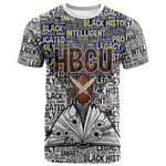 HBCU Black History Legacy T shirt Word Cloud African Shield Knowledge Book