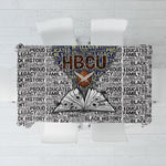 HBCU Black History Legacy Tablecloth Word Cloud African Shield Knowledge Book