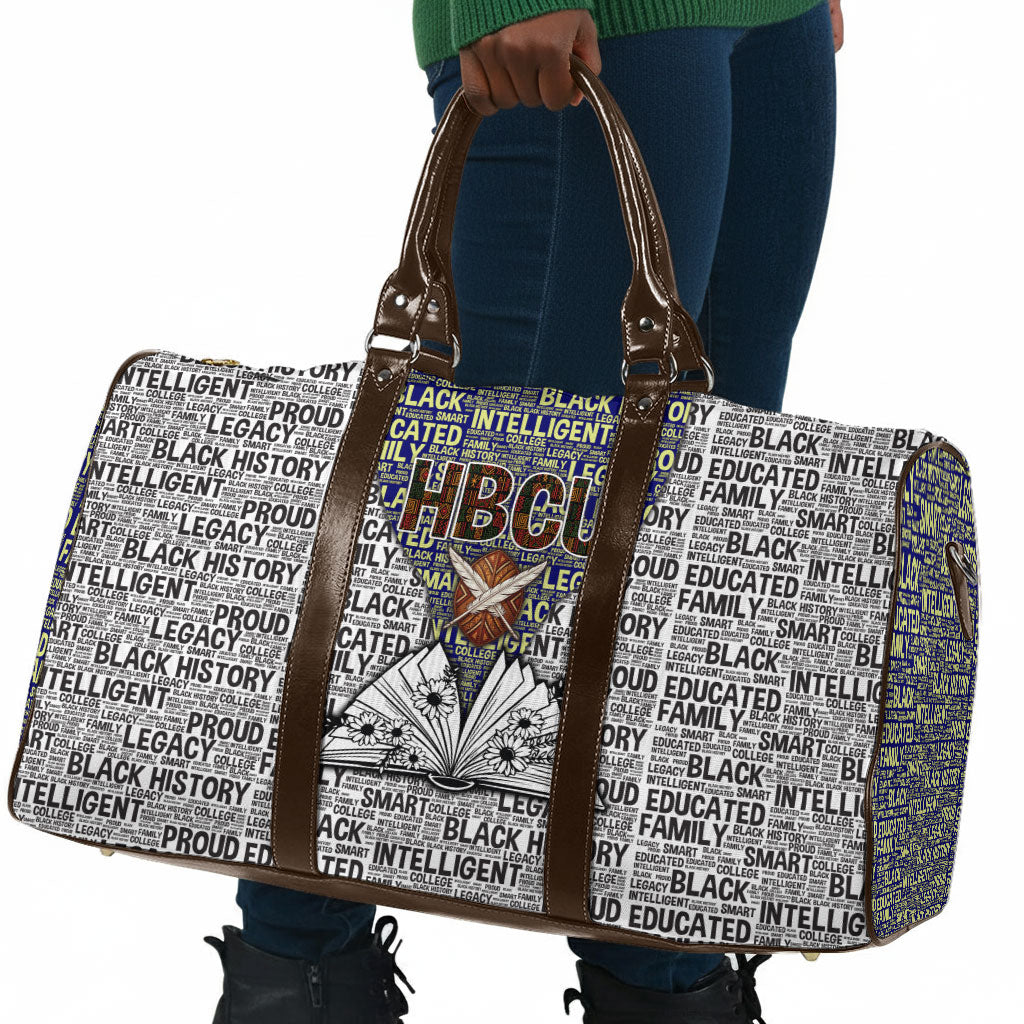 HBCU Black History Legacy Travel Bag Word Cloud African Shield Knowledge Book