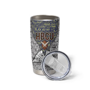 HBCU Black History Legacy Tumbler Cup Word Cloud African Shield Knowledge Book