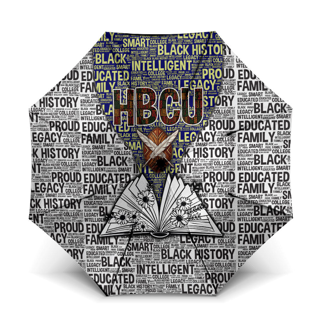 HBCU Black History Legacy Umbrella Word Cloud African Shield Knowledge Book