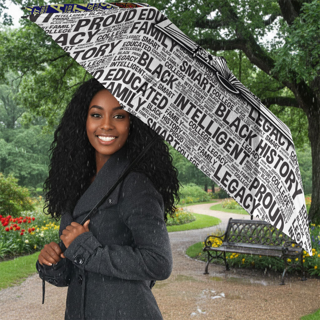 HBCU Black History Legacy Umbrella Word Cloud African Shield Knowledge Book