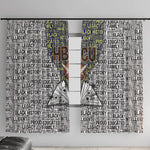 HBCU Black History Legacy Window Curtain Word Cloud African Shield Knowledge Book