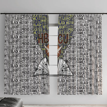 HBCU Black History Legacy Window Curtain Word Cloud African Shield Knowledge Book