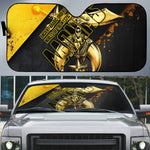 Nobles Shriners Pharaoh Auto Sun Shade Egyptian Pharaoh King Tut Art With Gold Scimitar Emblem