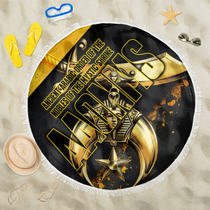 Nobles Shriners Pharaoh Beach Blanket Egyptian Pharaoh King Tut Art With Gold Scimitar Emblem