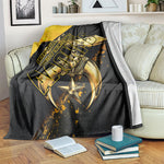Nobles Shriners Pharaoh Blanket Egyptian Pharaoh King Tut Art With Gold Scimitar Emblem