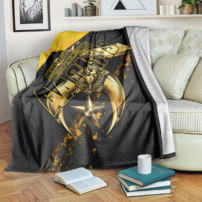 Nobles Shriners Pharaoh Blanket Egyptian Pharaoh King Tut Art With Gold Scimitar Emblem